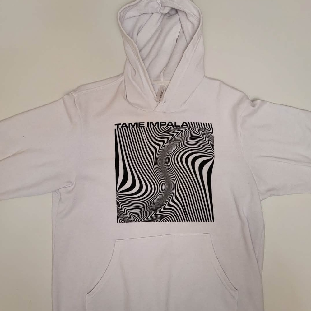 White Tame Impala Hoodie with Graphic Design